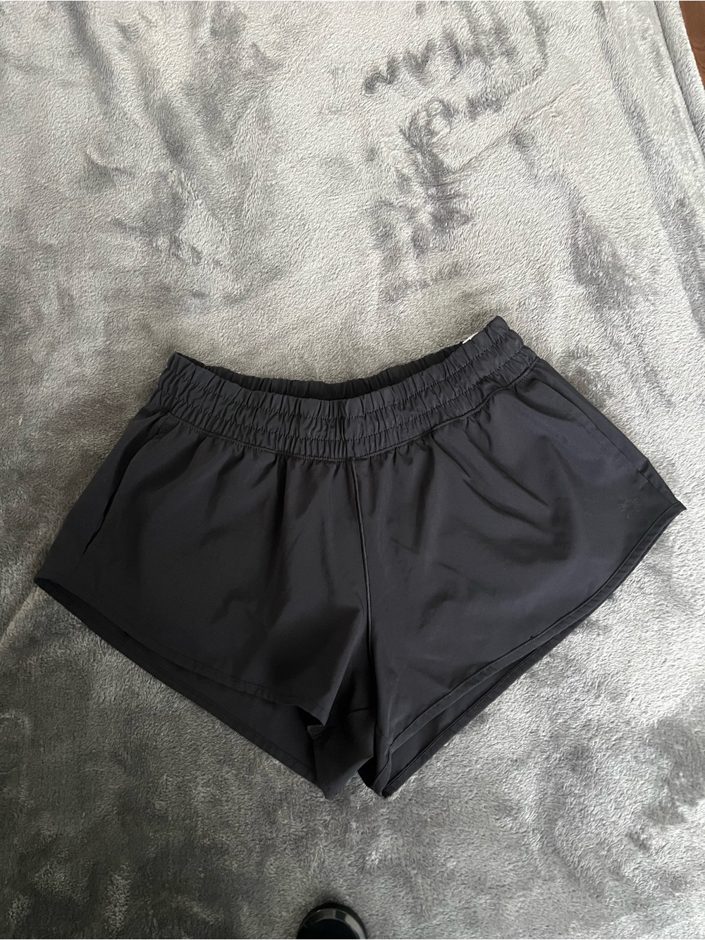 Women’s Black Athletic Shorts with Elastic Waistband